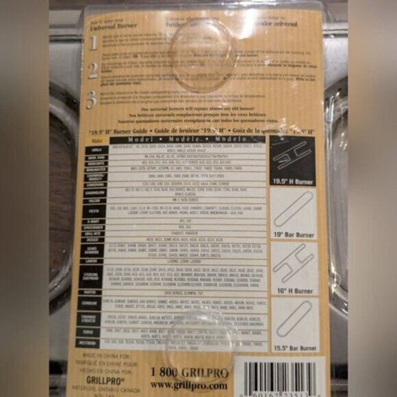 GrillPro 19.5-inch Universal Fit H-Burner BBQ part New in box - Picture 8 of 9